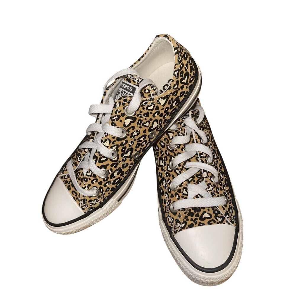 Converse Sneakers Leopard CTAS OX Club Gold Egret Size 6 Black Gold Suede‎ New